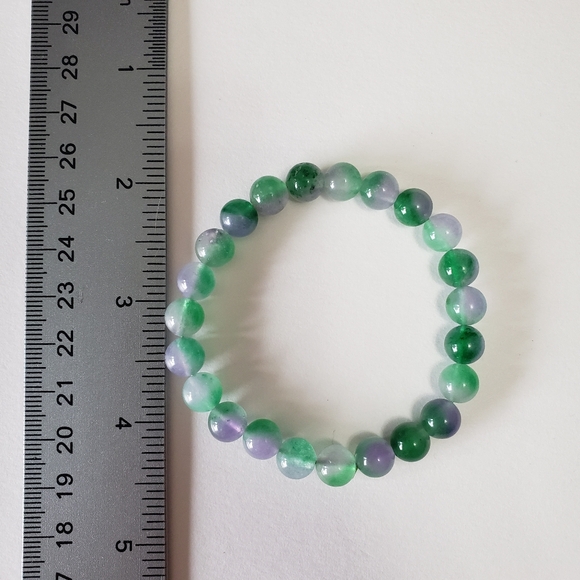 Watermelon Tourmaline Strand Bracelet Gemstone Jewelry Women Fashion Stretch - Picture 4 of 5